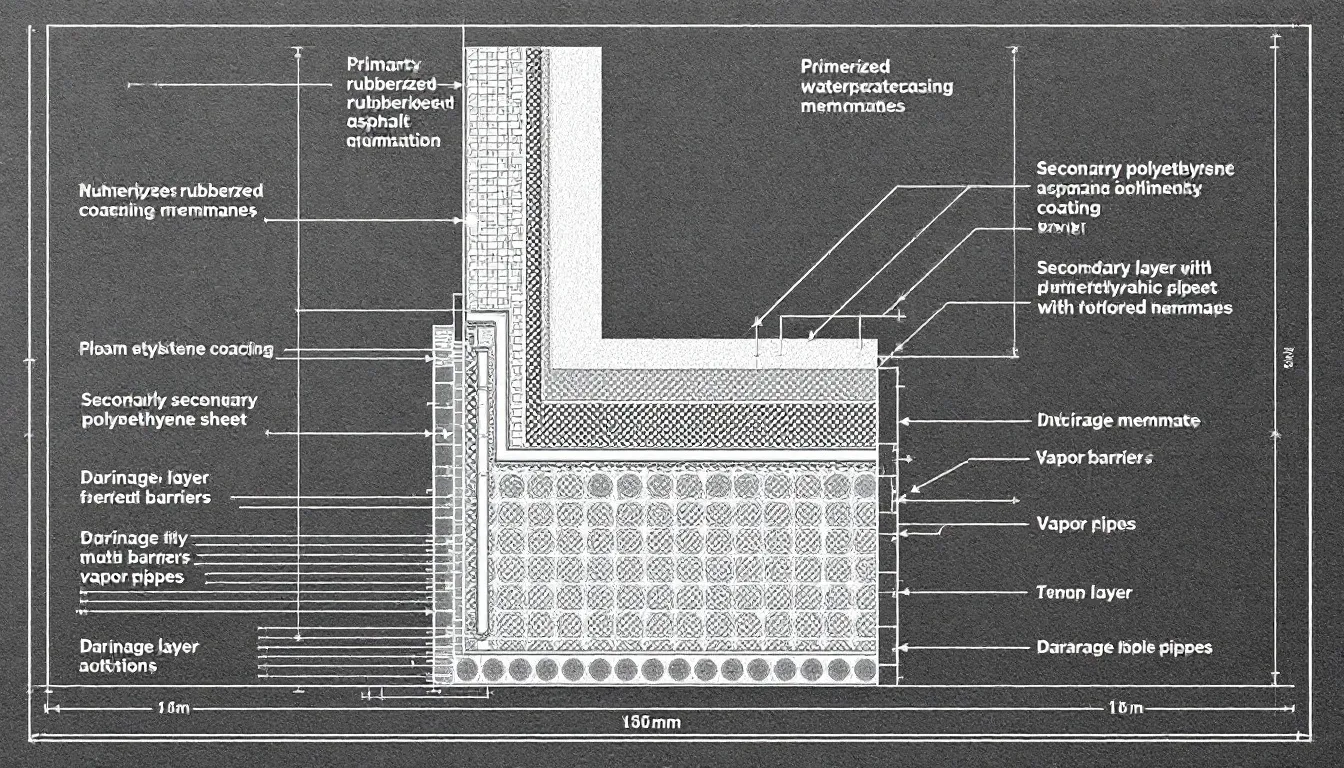 A visual representation of advanced waterproofing membranes used in basement waterproofing.