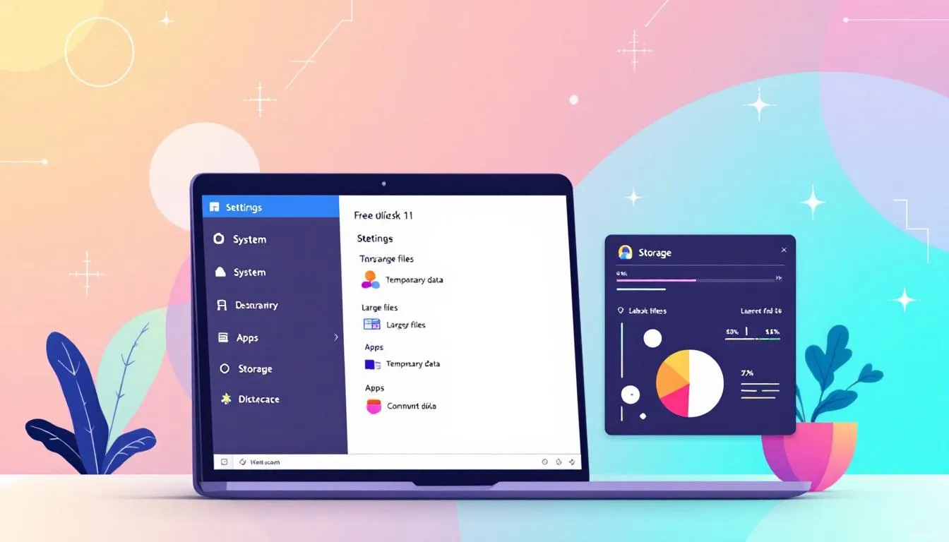 Une illustration montrant comment libérer de l'espace disque sur un ordinateur Windows 11.