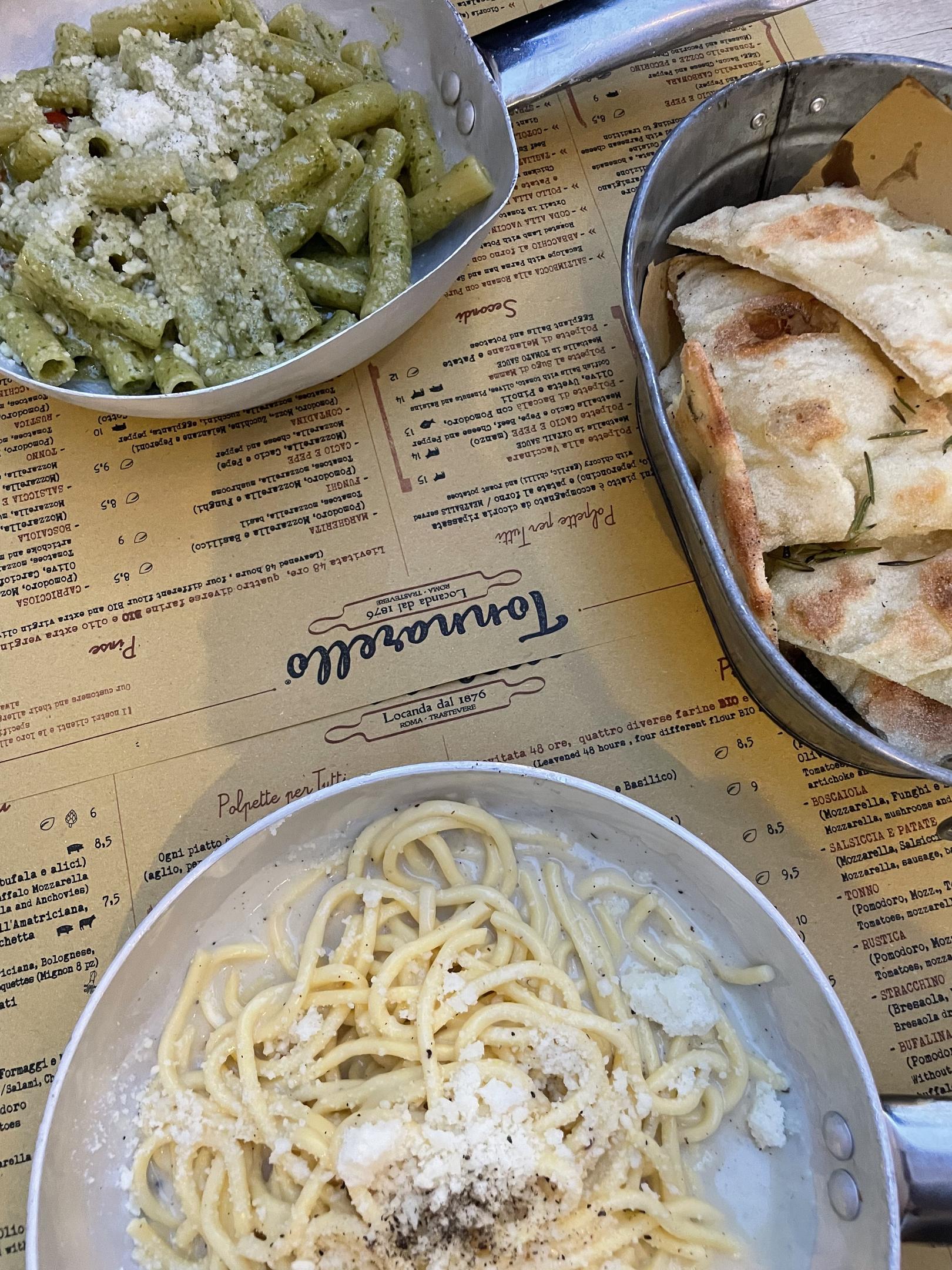 Pasta dinner in Rome, Italy