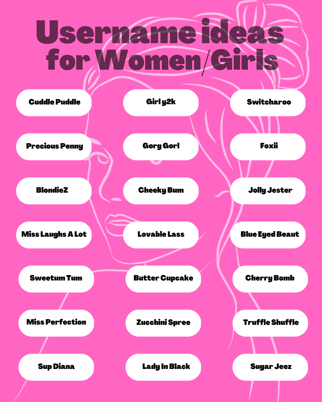 Remote.tools shares a list of username ideas for girl's social media profiles.