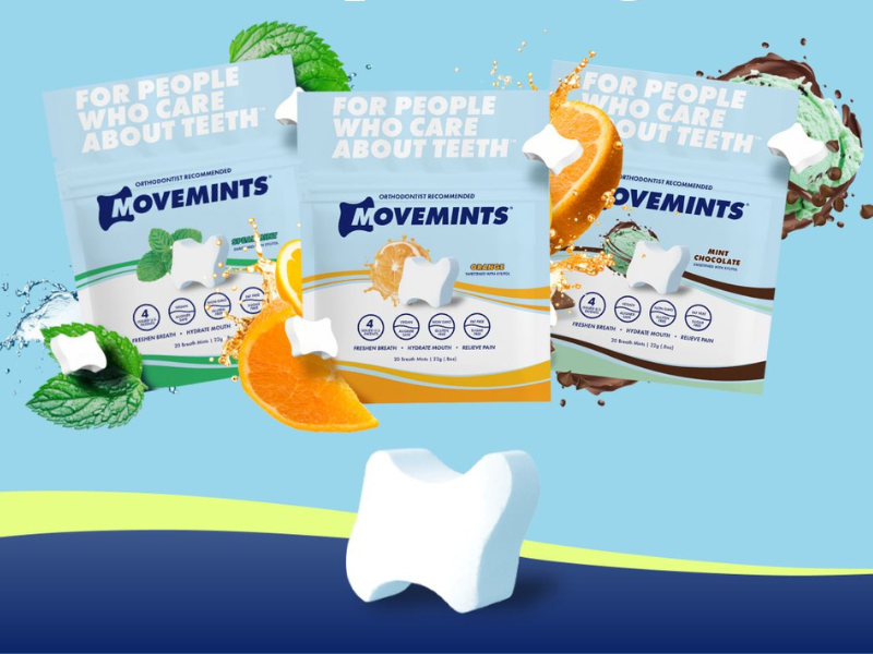 Image demonstrating Movemints that can keep your aligners and retainers odor free.