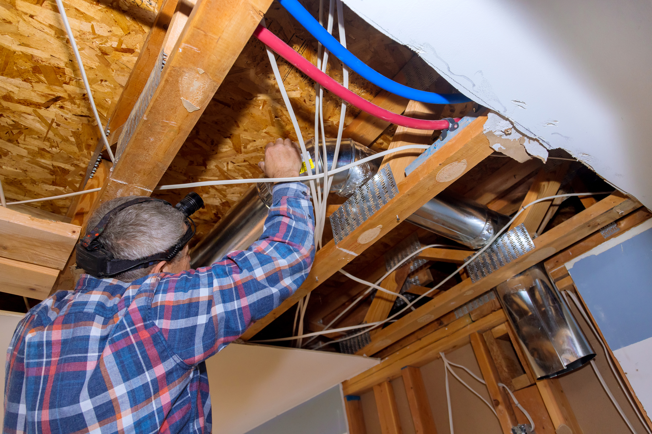 Piping, ductwork, and electrical in framing