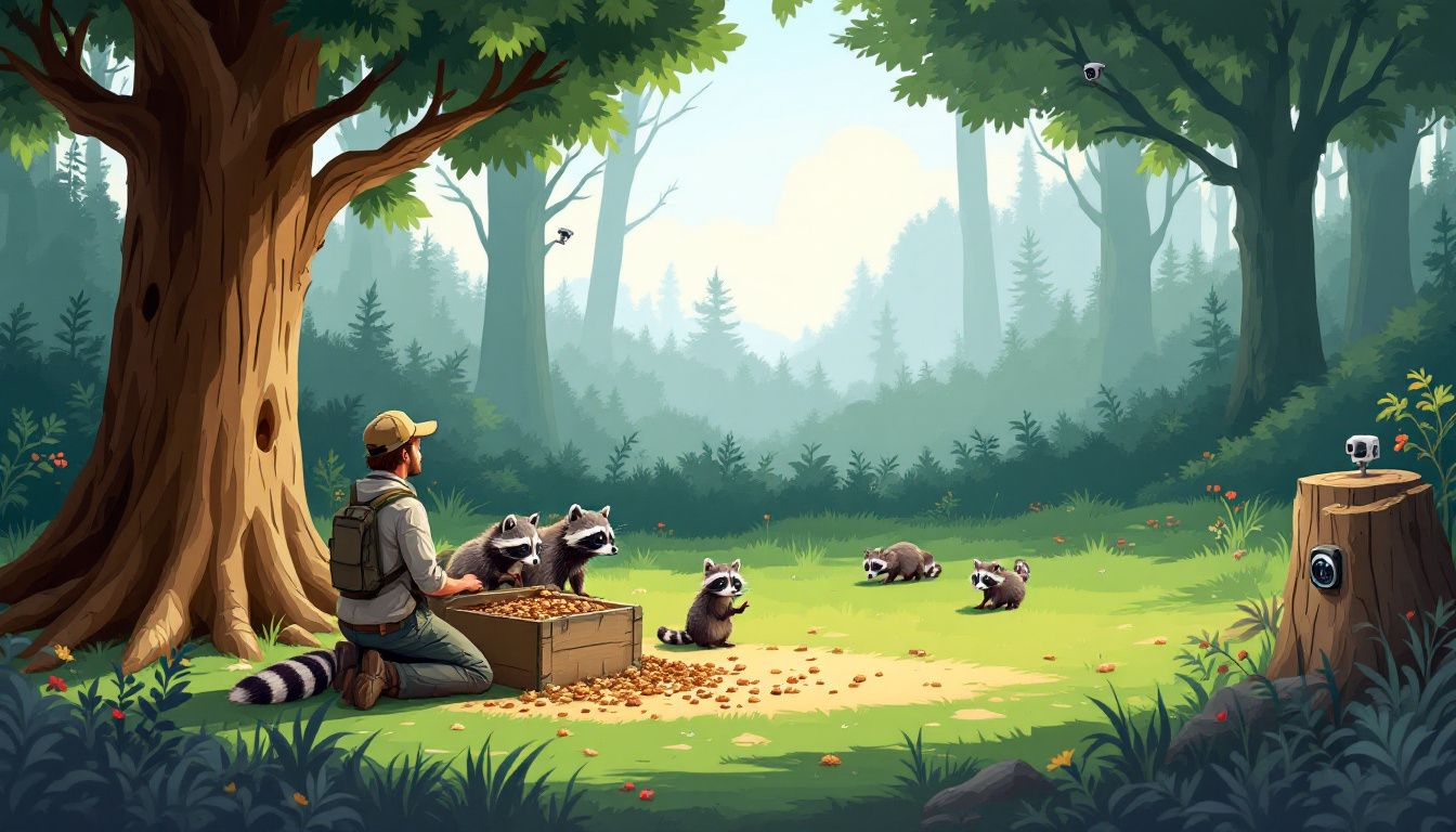 An illustration of humane wildlife trapping techniques.