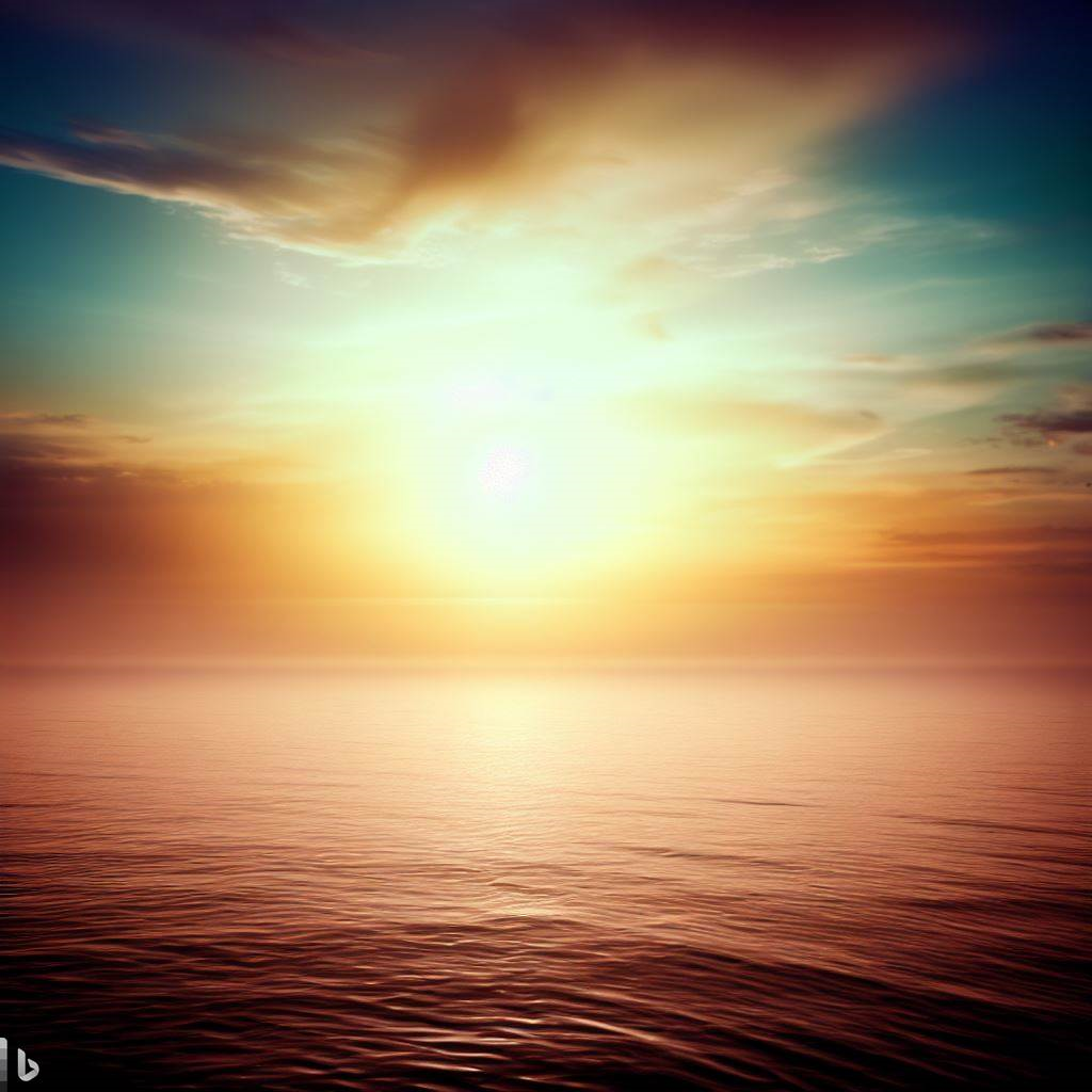 'sunset over the ocean' generated from Bing Image Creator