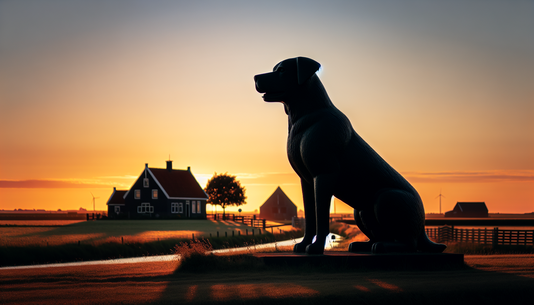 Silhouette of a loyal dog symbolizing the inspiration behind the Guardian of the Farm name