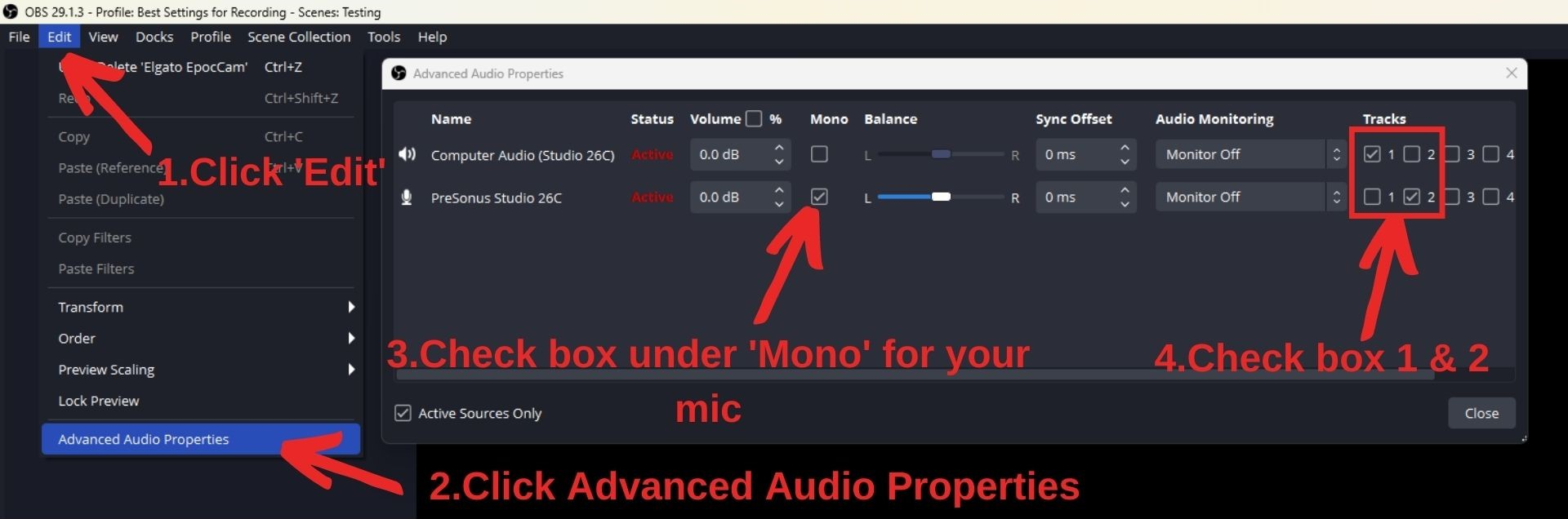 Splitting audio tracks