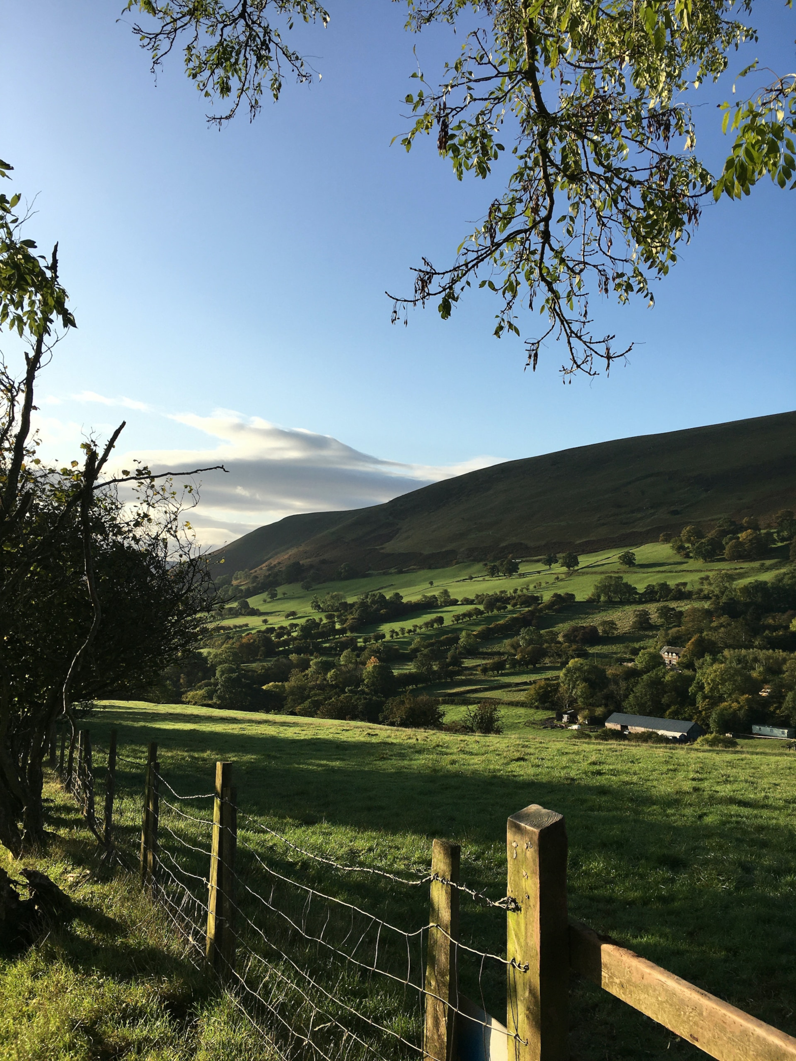 Countryside view of South Wales rolling hills