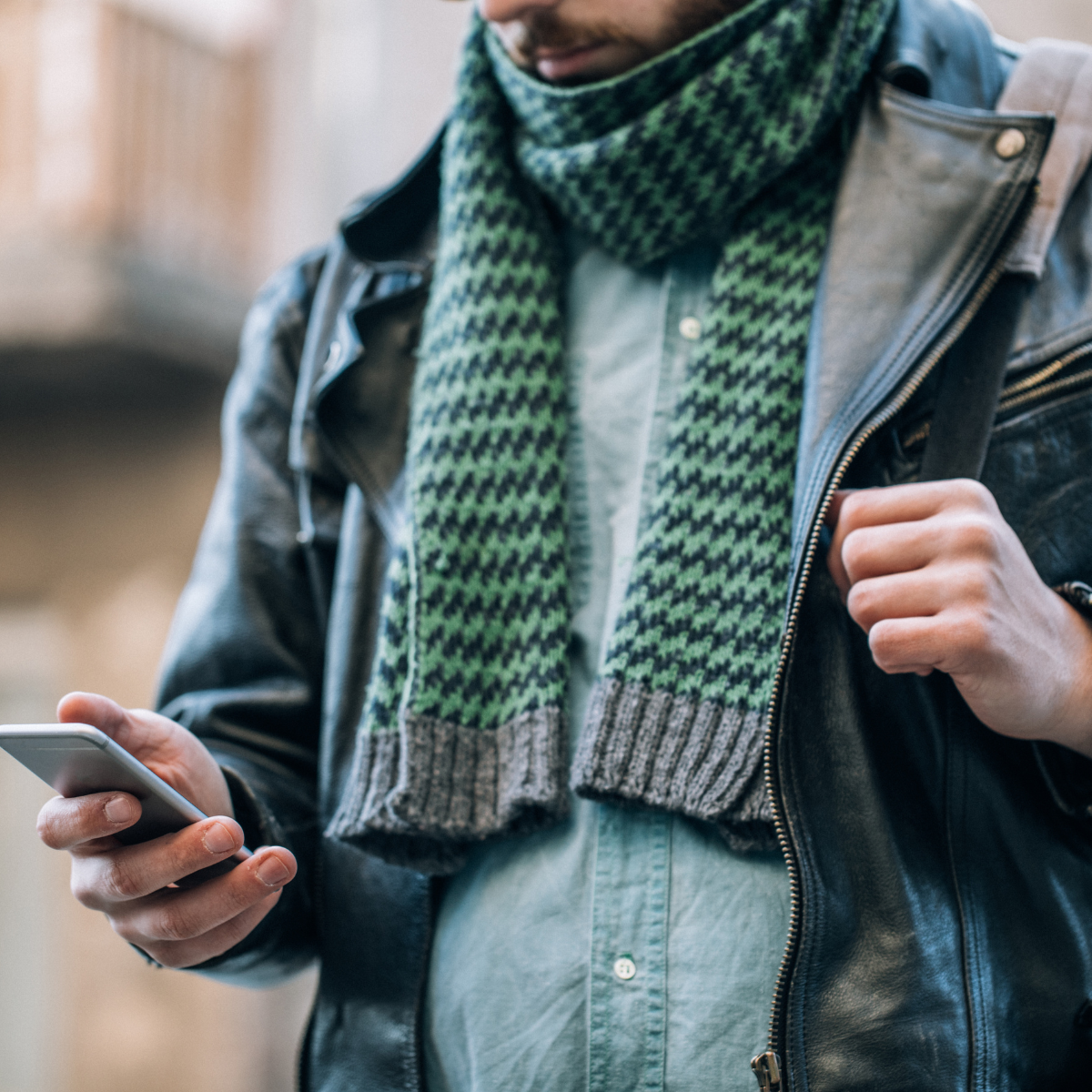 Man texting outside: Featured In: Signs He's Cheating On His Phone