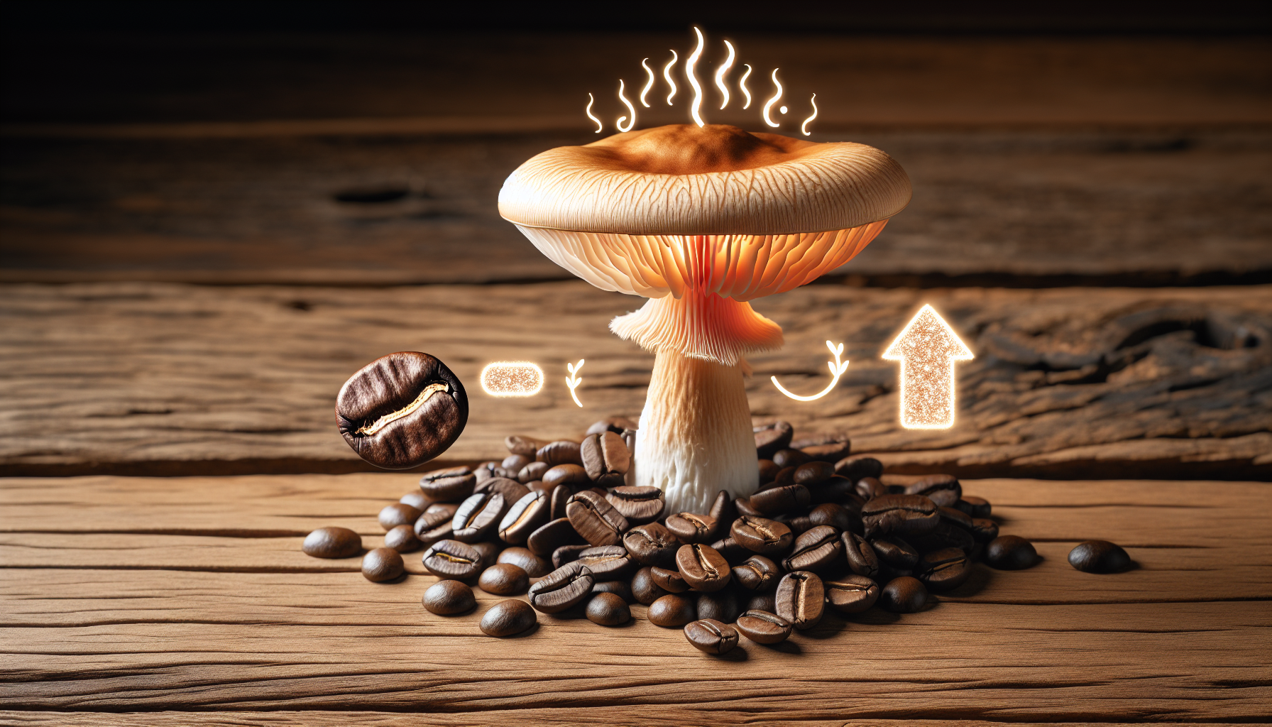 Comparison of coffee beans and lion's mane mushroom