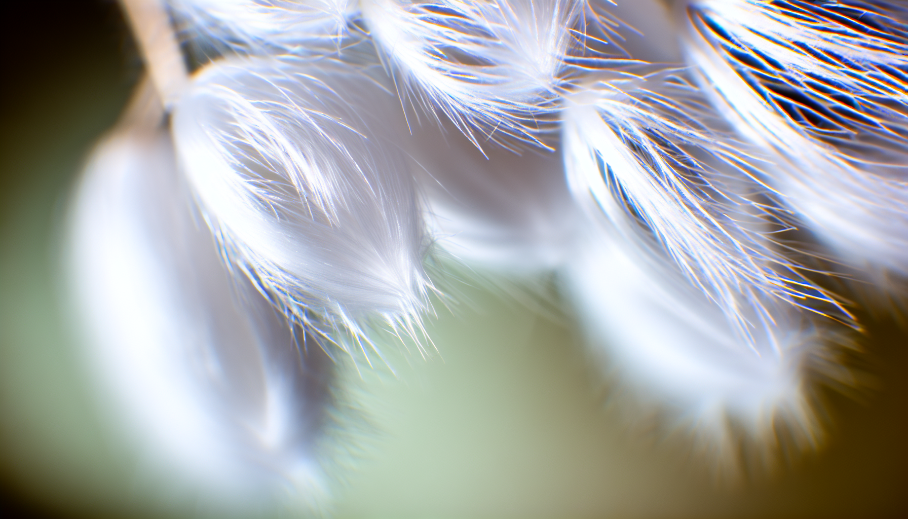 A close-up of fluffy down clusters