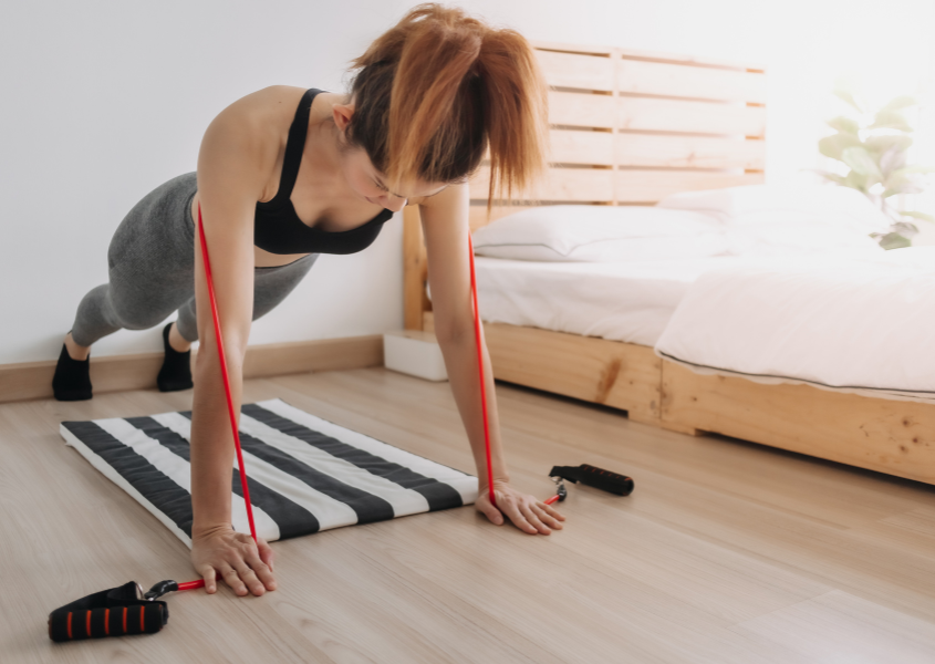 resistance band push ups