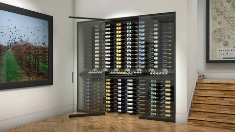 wine display row