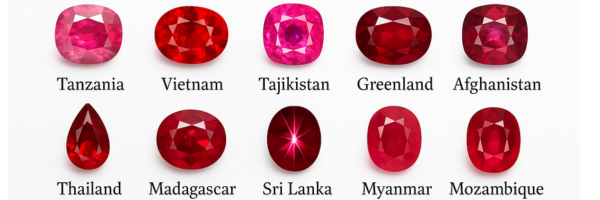 Rubino kilmė - Tanzanijoje, Vietnam, Tajikistan, Greenland, Afganistanas, Mozambike, Tailande, 