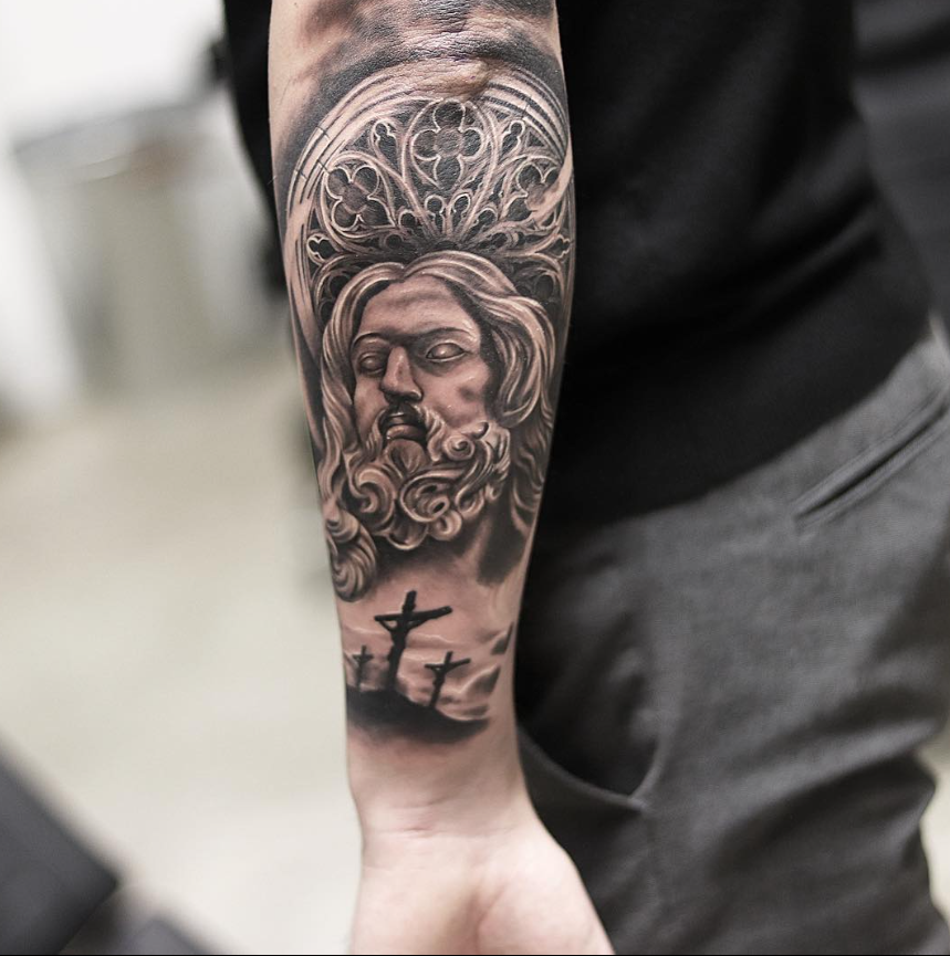 Realistisches Engel Tattoo Arm Mann