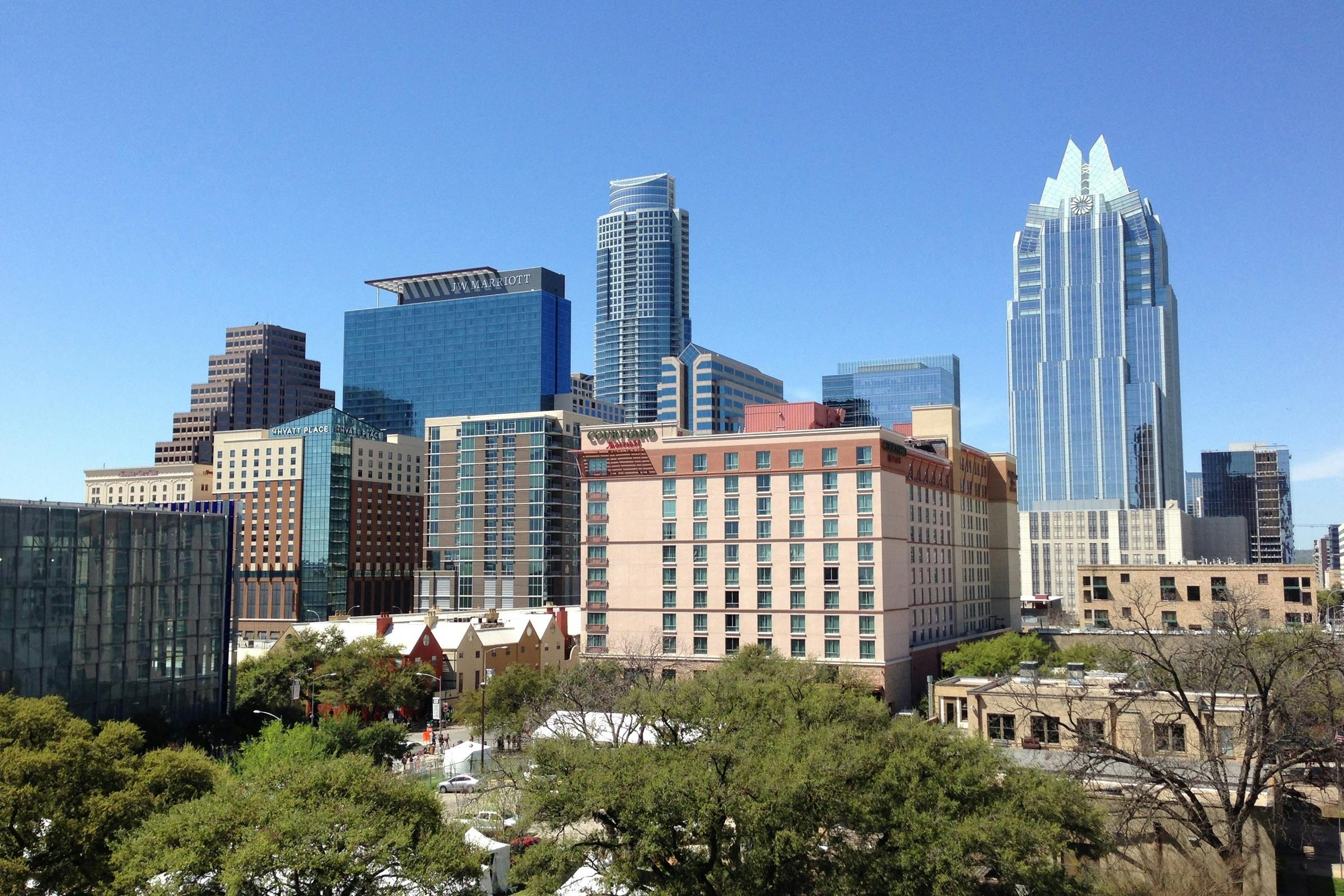 Downtown cityscape of Austin, Texas. 