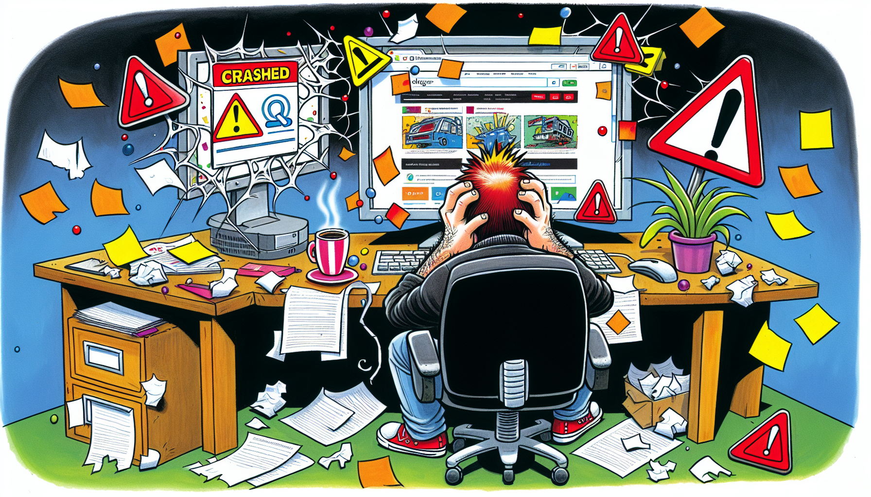 Illustration depicting the disadvantages of automatic WordPress updates.