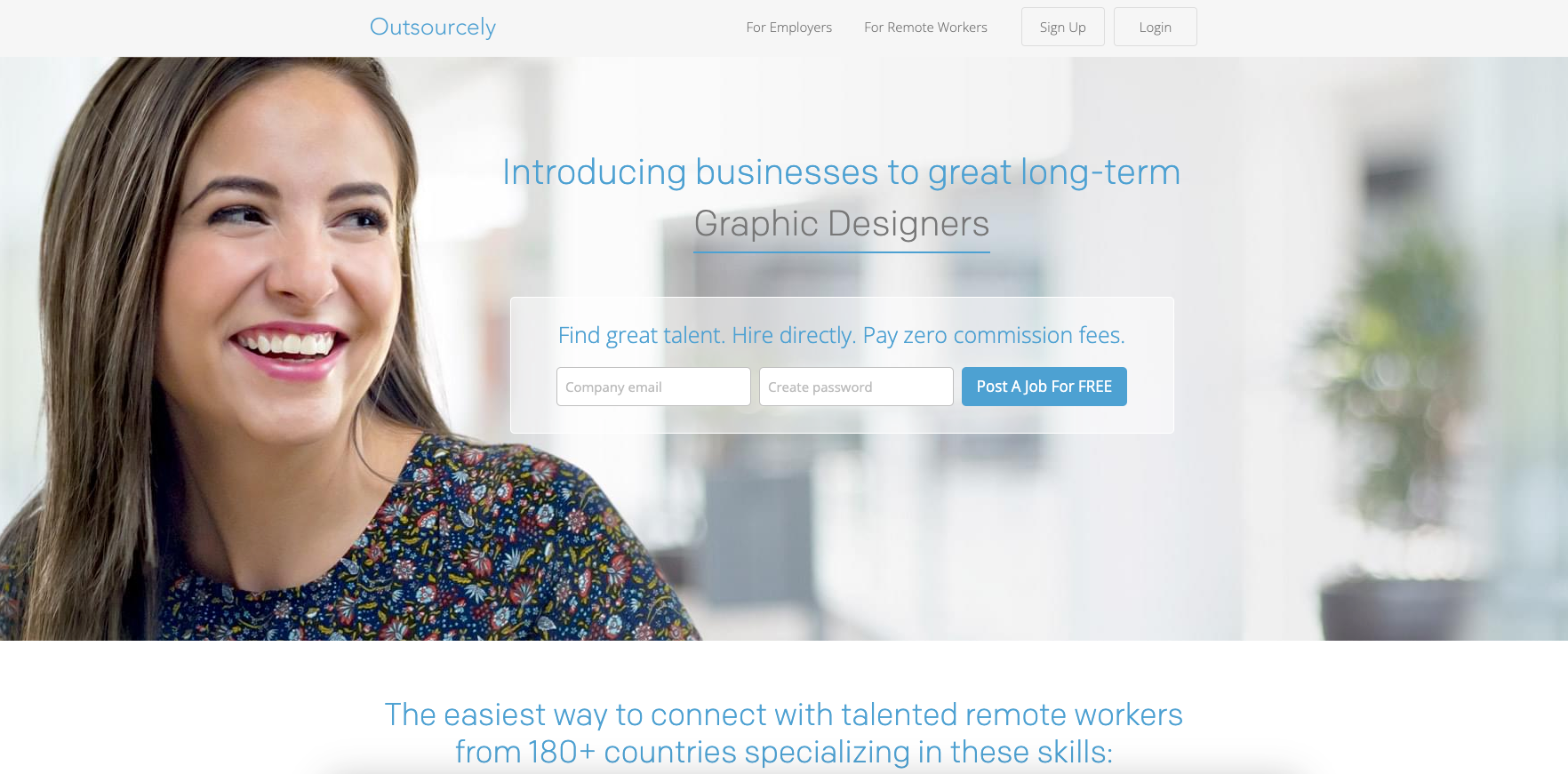 Outsourcely homepage