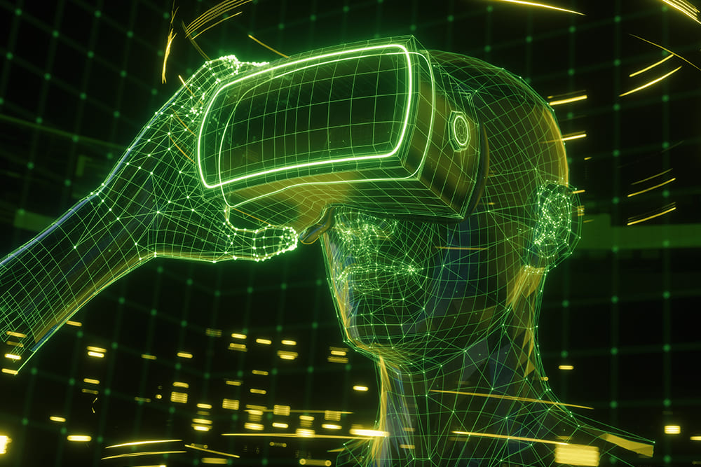 An image of someone engaging in the metaverse.