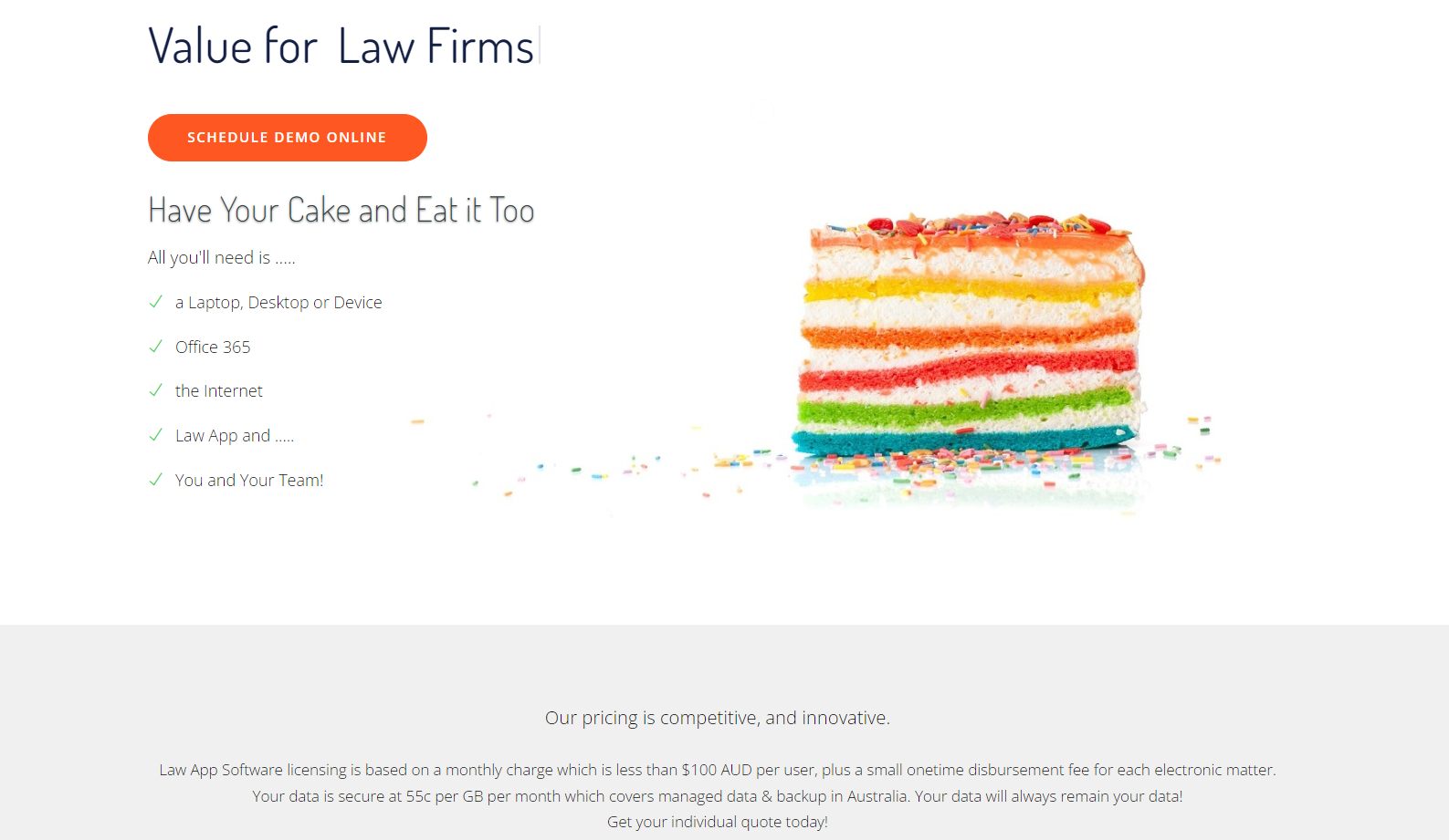 Law Support Pricing