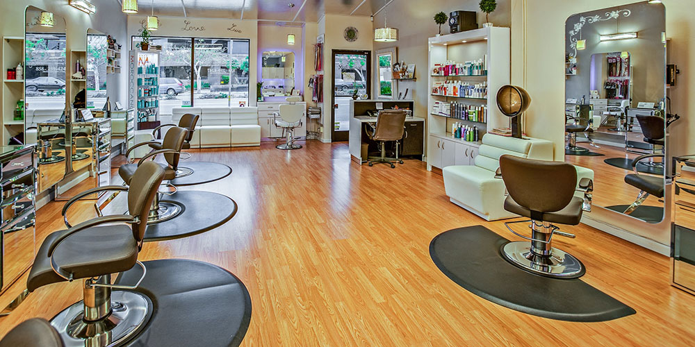 Woman in a braiding salon