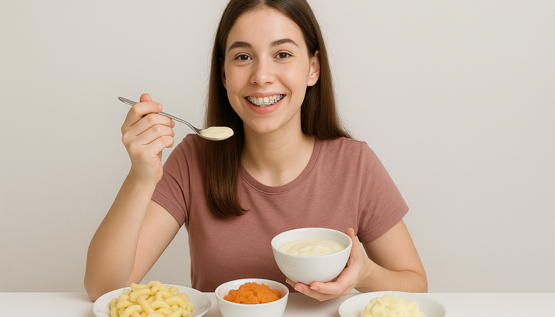 Myk mat ved tannregulering – Beste valg for mindre ubehag 17 Ung jente med regulering spiser myk mat som mos, pasta og puré for mindre ubehag. myk mat tannregulering spise myk mat myk mat ekstra nøye med tannpussen første dagene hard mat hull i tennene sår i munnen spise myk bør unngå setter seg fast ta kontakt pusse tennene klebrig mat reseptfrie smertestillende karameller vingummi tannregulering mat tennene bruker 3 dager spise første reguleringen får regulering litt behandlingen unngå tannreguleringen myk vondt klossene dersom hard munnen brukes ekstra bør under 2 3 viktig karameller strikker hele igjen fast smerter vanlig anbefaler pusse mye hull ømt bruk tenner uke informasjon