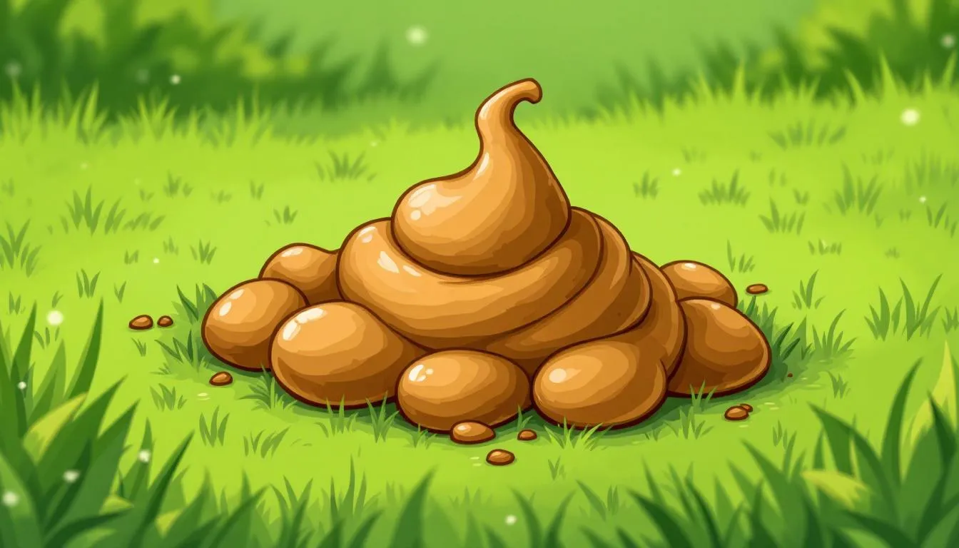 An image showing healthy dog poop on grass, indicating what normal dog poop looks like.