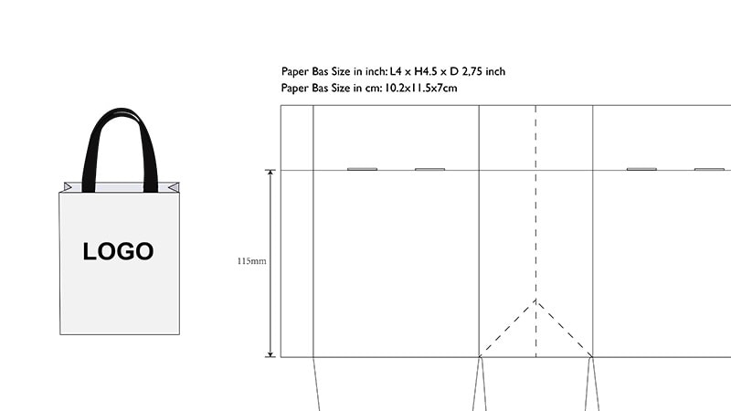 Custom paper bag template