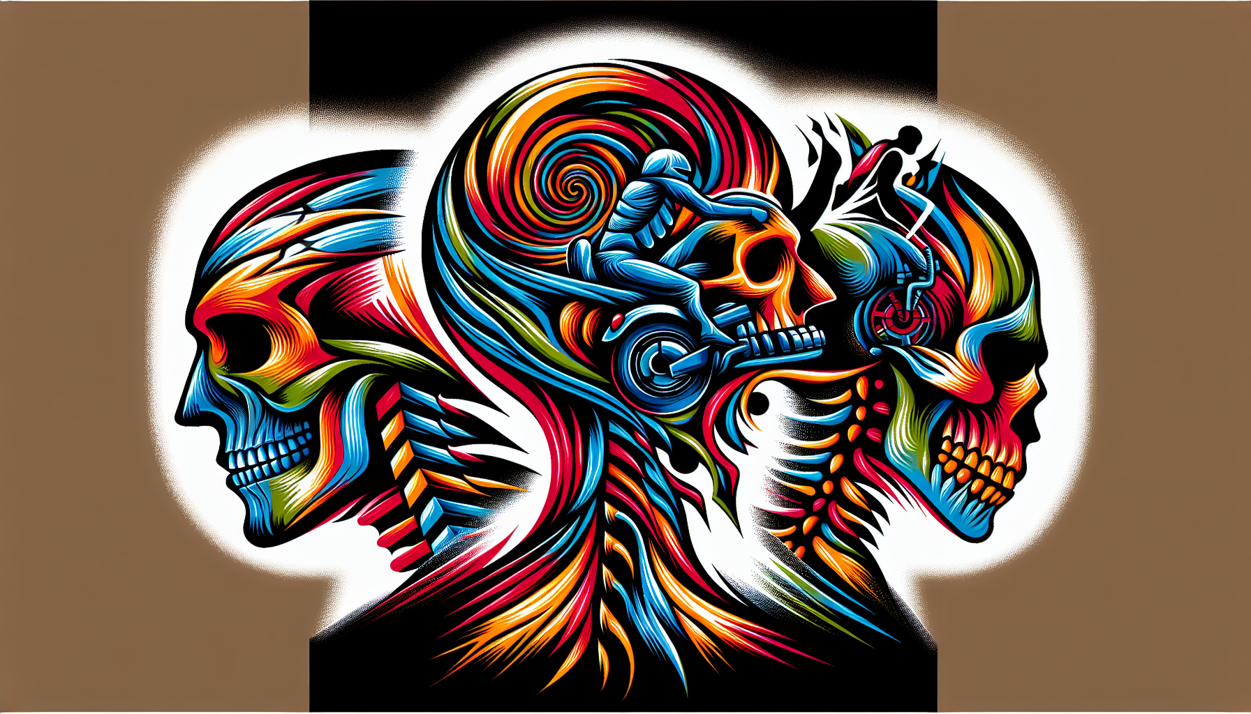 An illustration depicting 6 common injuries in motorcycle accidents.
