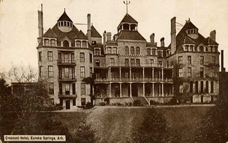 A very old photo of the Crescent Hotel.