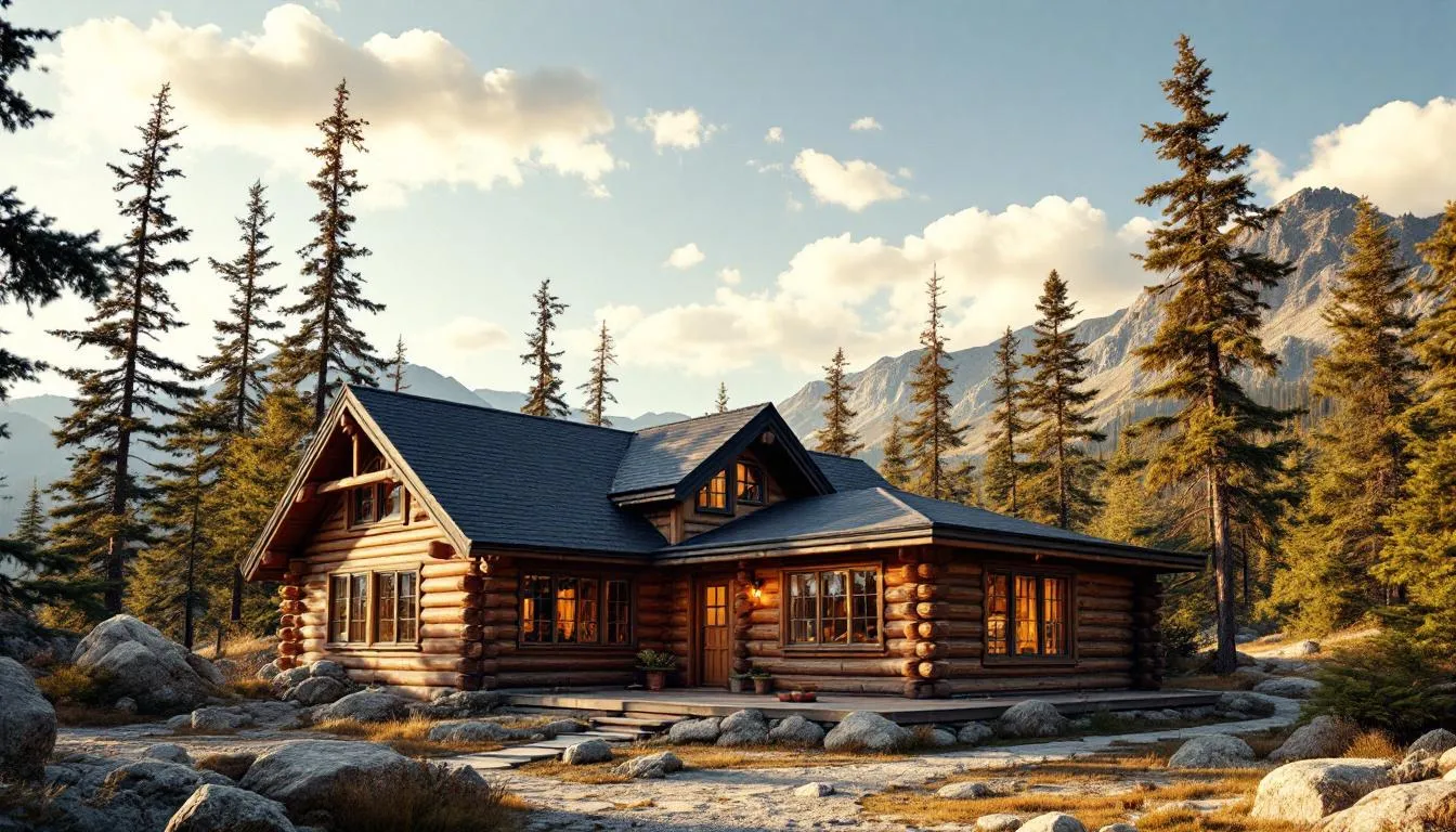 A picturesque house nestled in the mountains, surrounded by lush greenery and towering trees, ideal for short term rental properties like Airbnb. This serene setting offers potential for rental income and significant tax savings through strategies like cost segregation and depreciation deductions for property owners.