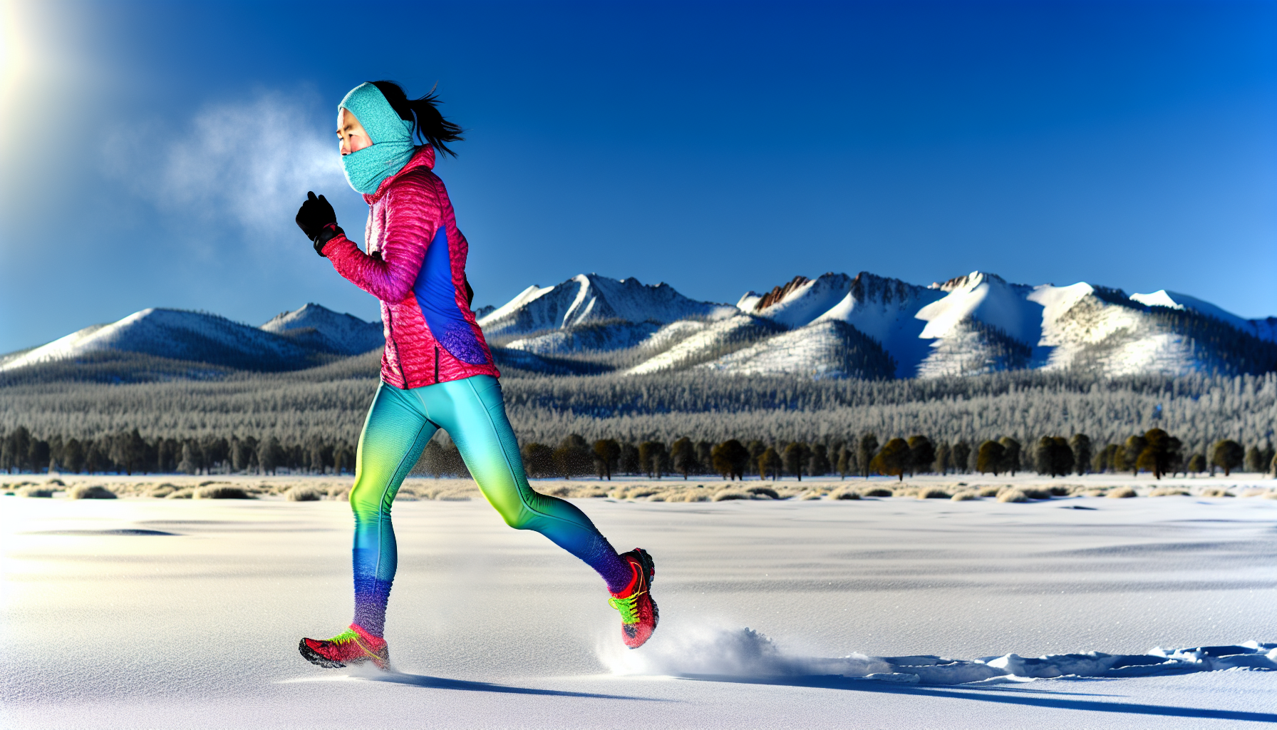 Osoba biegająca w zimowym krajobrazie, symbolizująca wykorzystanie chłodu dla zdrowia i wydajności
