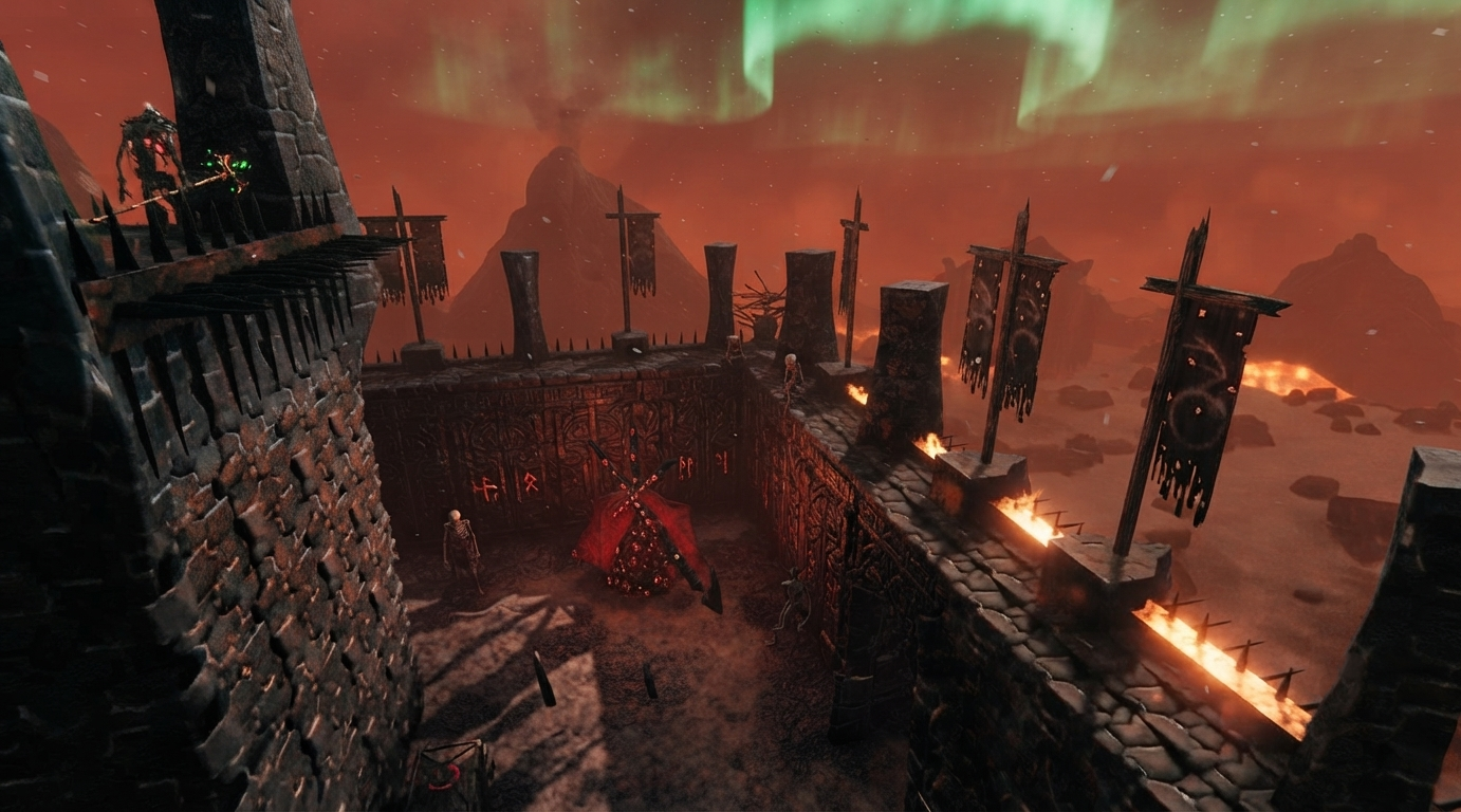 Charred Fortress Interior View Valheim