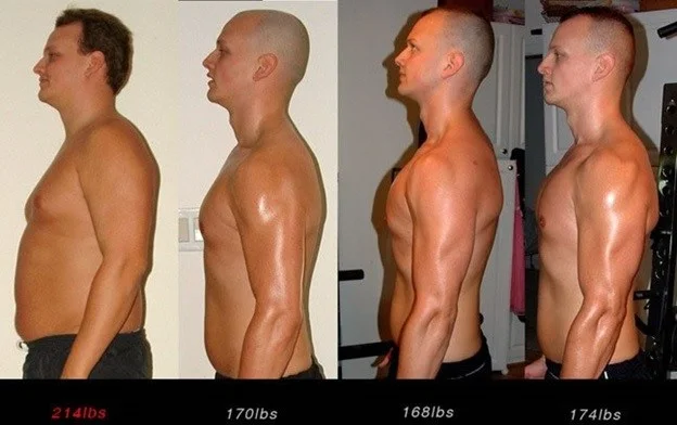 man weight loss results peptide injections