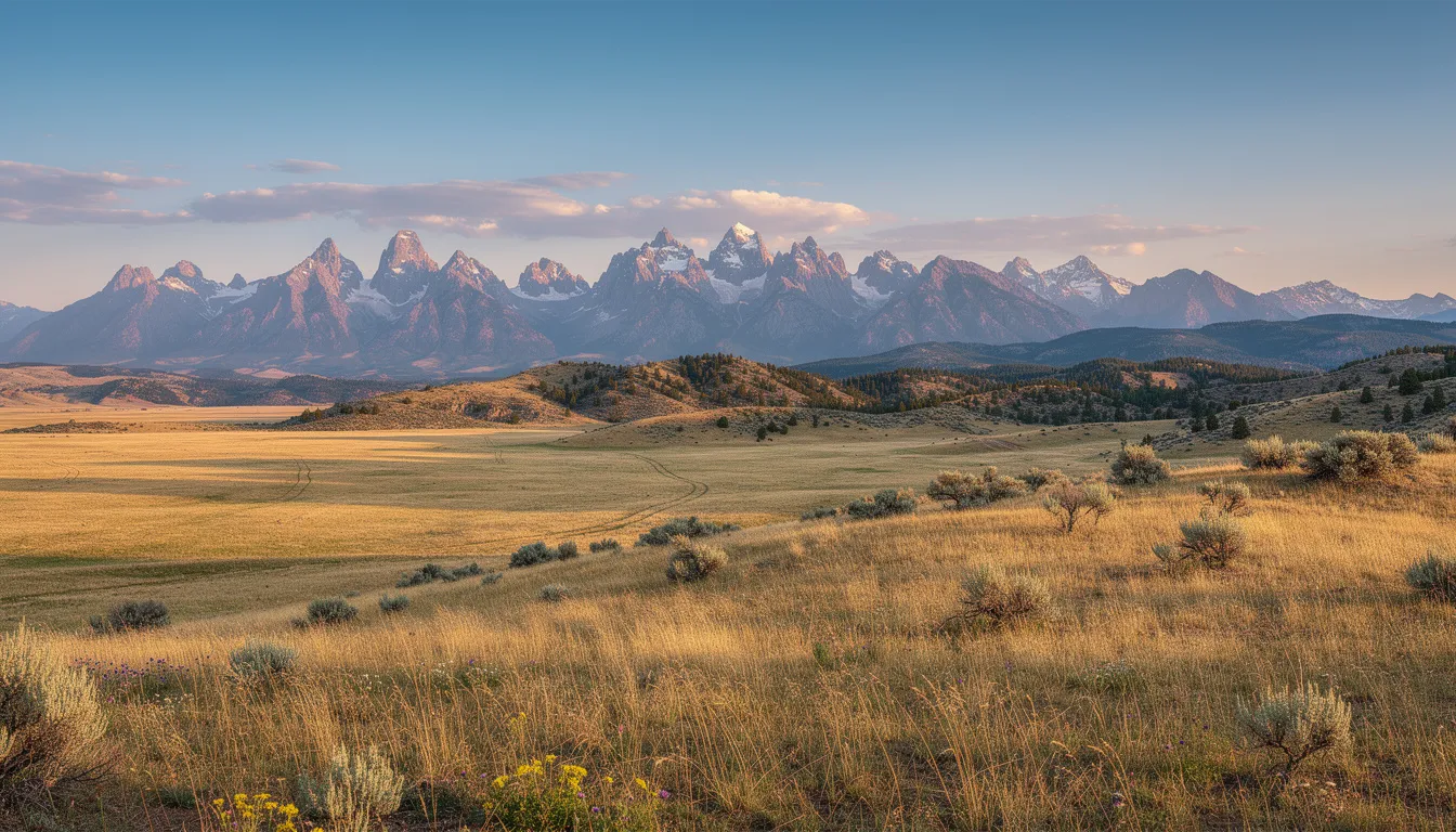 The image depicts a serene mountain landscape showcasing the vast Colorado plains with distant peaks under a clear blue sky. This picturesque scene serves as a reminder of the beauty of Colorado, where many injured workers seek legal counsel for their workers compensation claims.