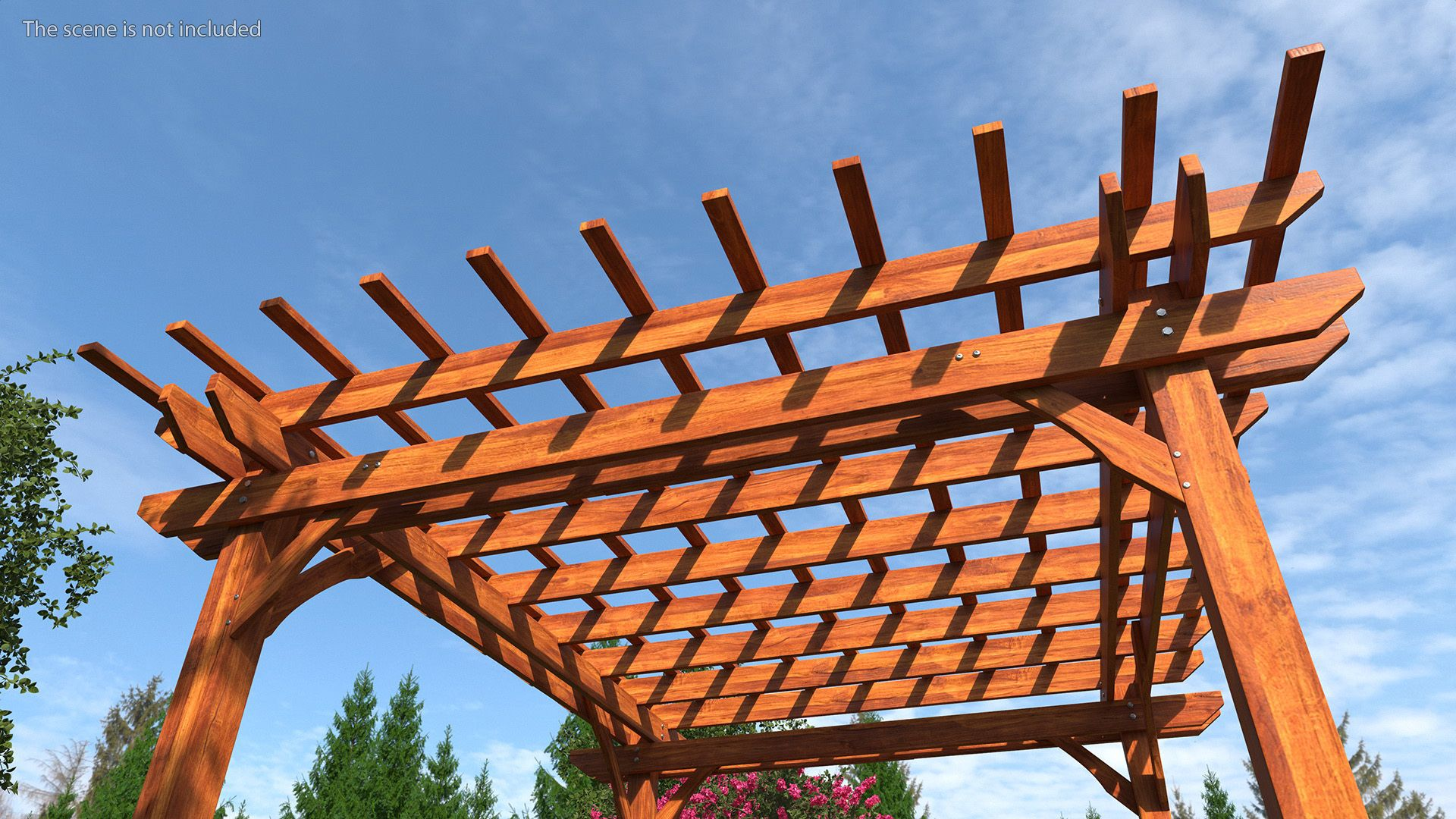 showing different styles of pergolas with slats helping block sun
