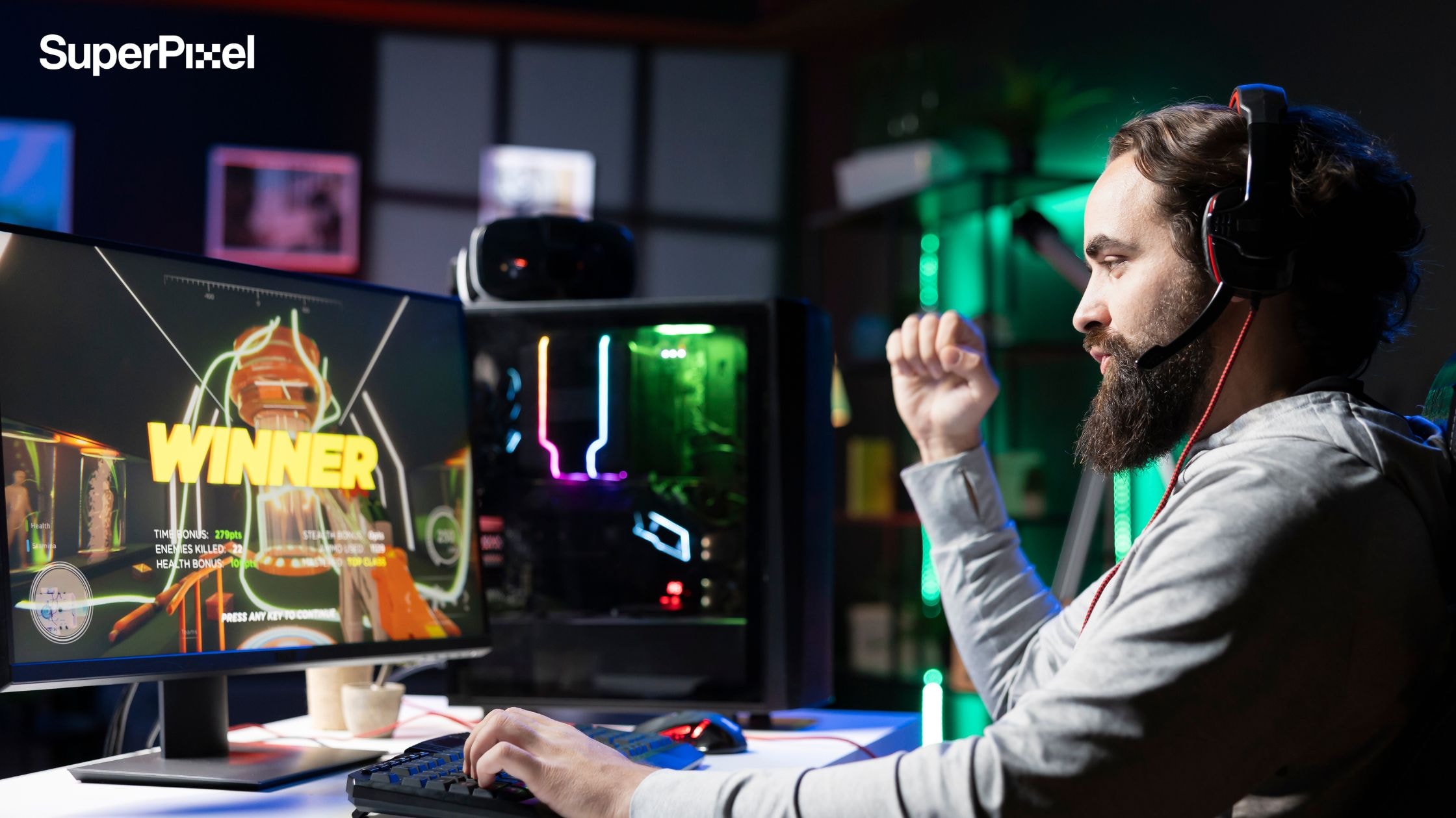 Someone is playing a game created by an animation studio (Freepik/DC Studio)