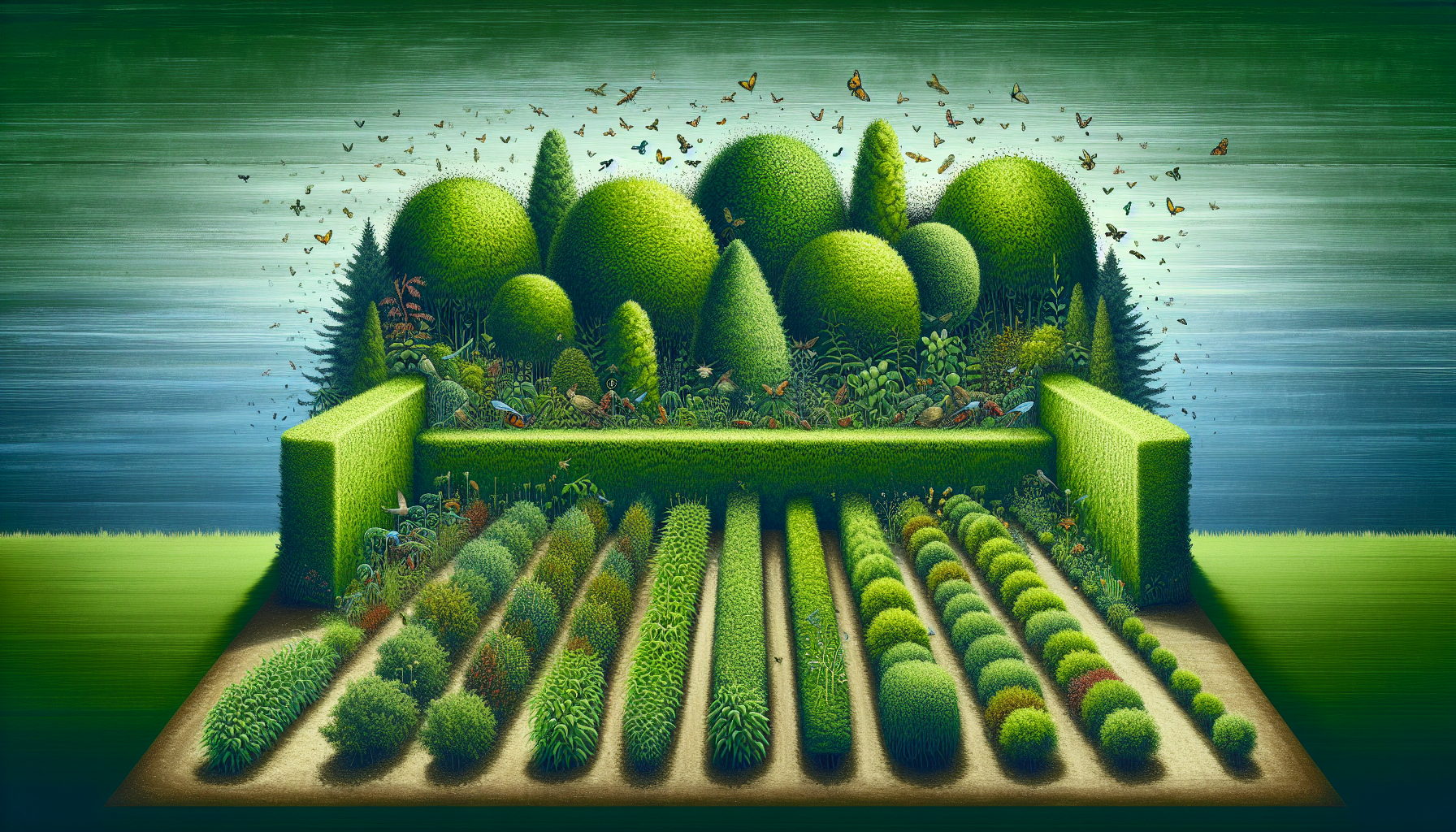 Hedgerows protecting crops
