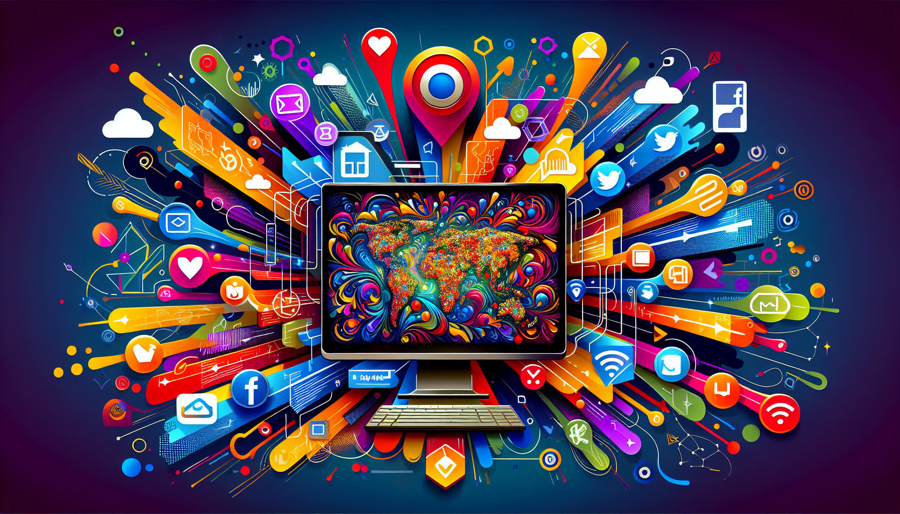 An illustration showing the process of embedding and sharing service area maps online.