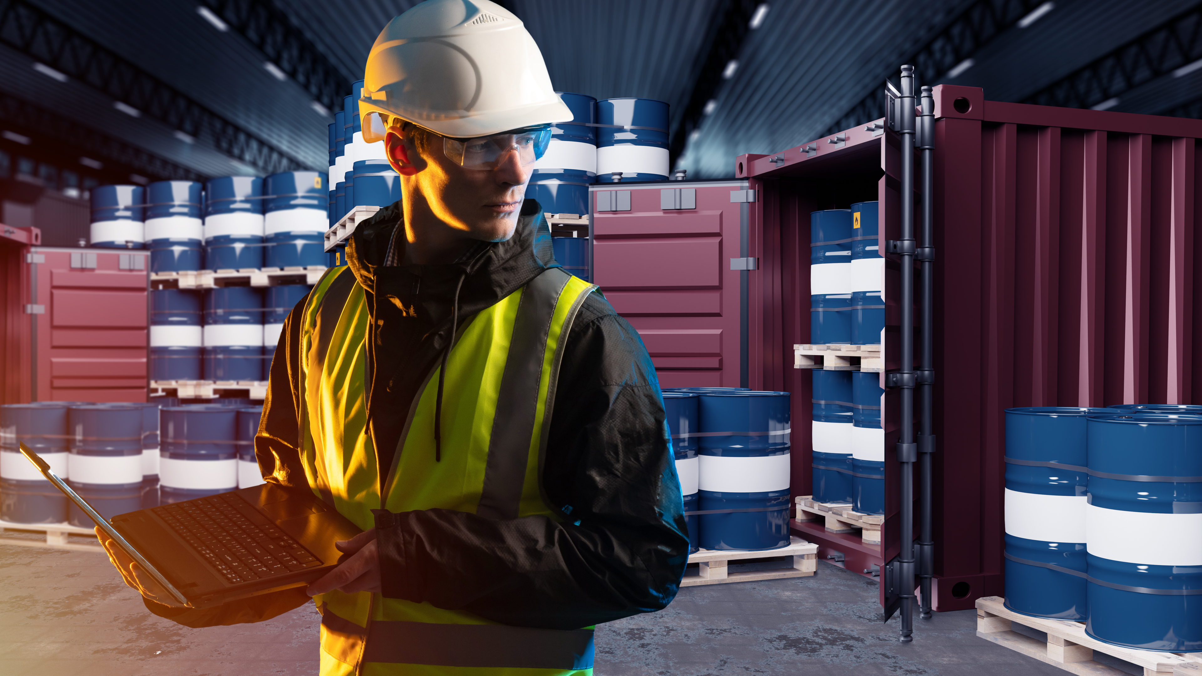 employee handling hazardous materials