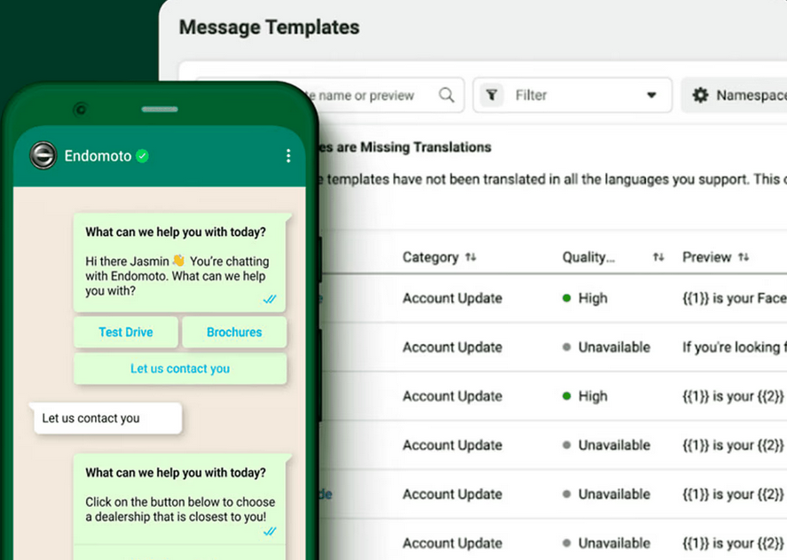 A screenshot of WhatsApp Business, one of many Slack alternatives.