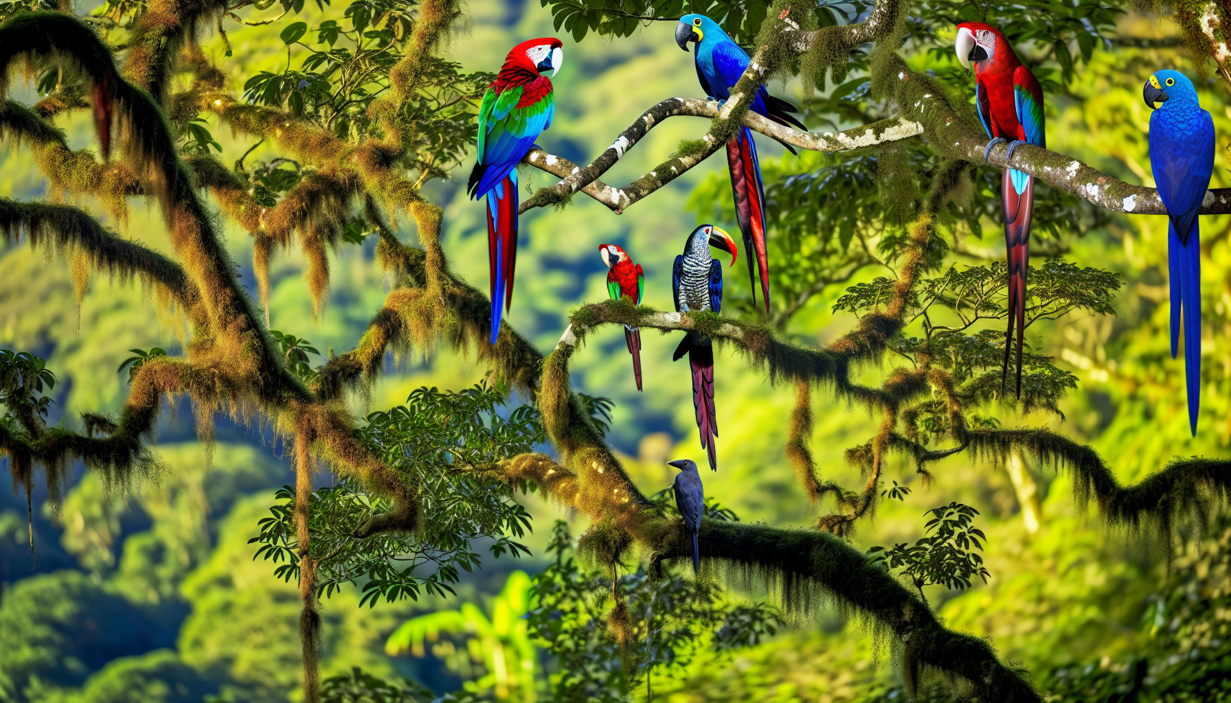 Tropical birds in Costa Rica during the dry season