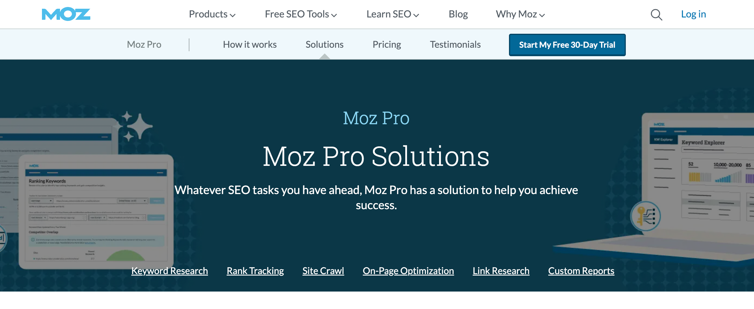 MOZ homepage screenshot