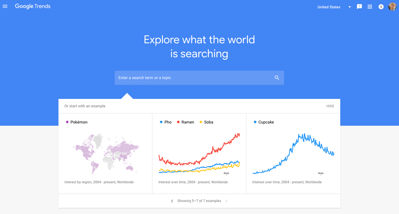 ebay product research tools - google trends 