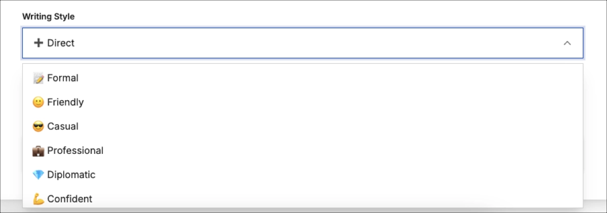 free hook generator by Landingi &ndash; choosing writing style to engage readers