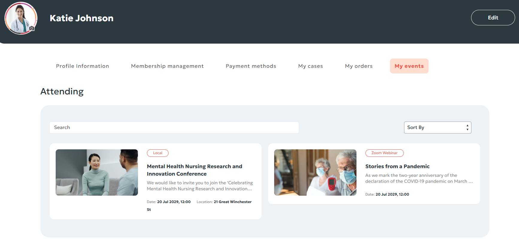 exclusive events on the membership portal