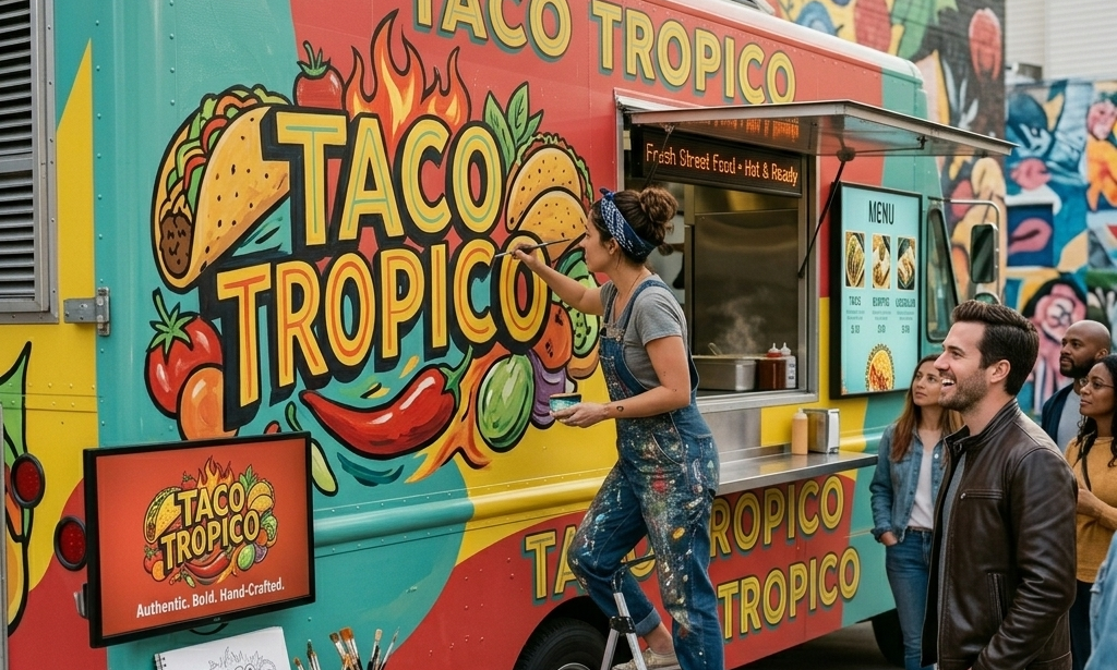 What Are the Top 10 Food Truck Signage Ideas for 2026? 2 custom artwork and logos