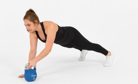 Kettlebell plank drag