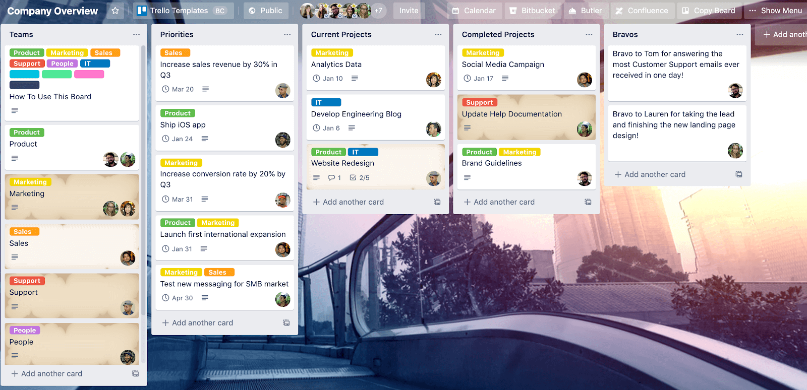 A screenshot of Trello, an important Salesforce integration.