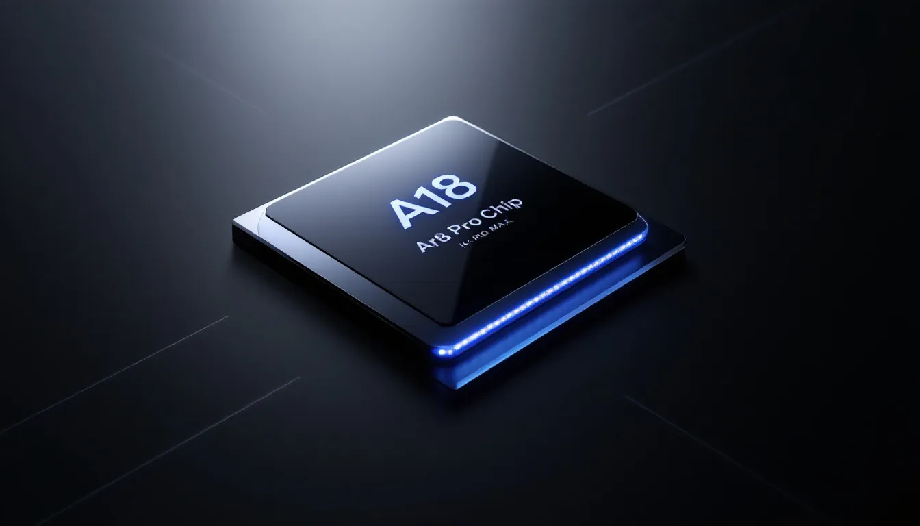 Der A18 Pro Chip des iPhone 16 Pro Max, der für leistungsstarke Performance sorgt.