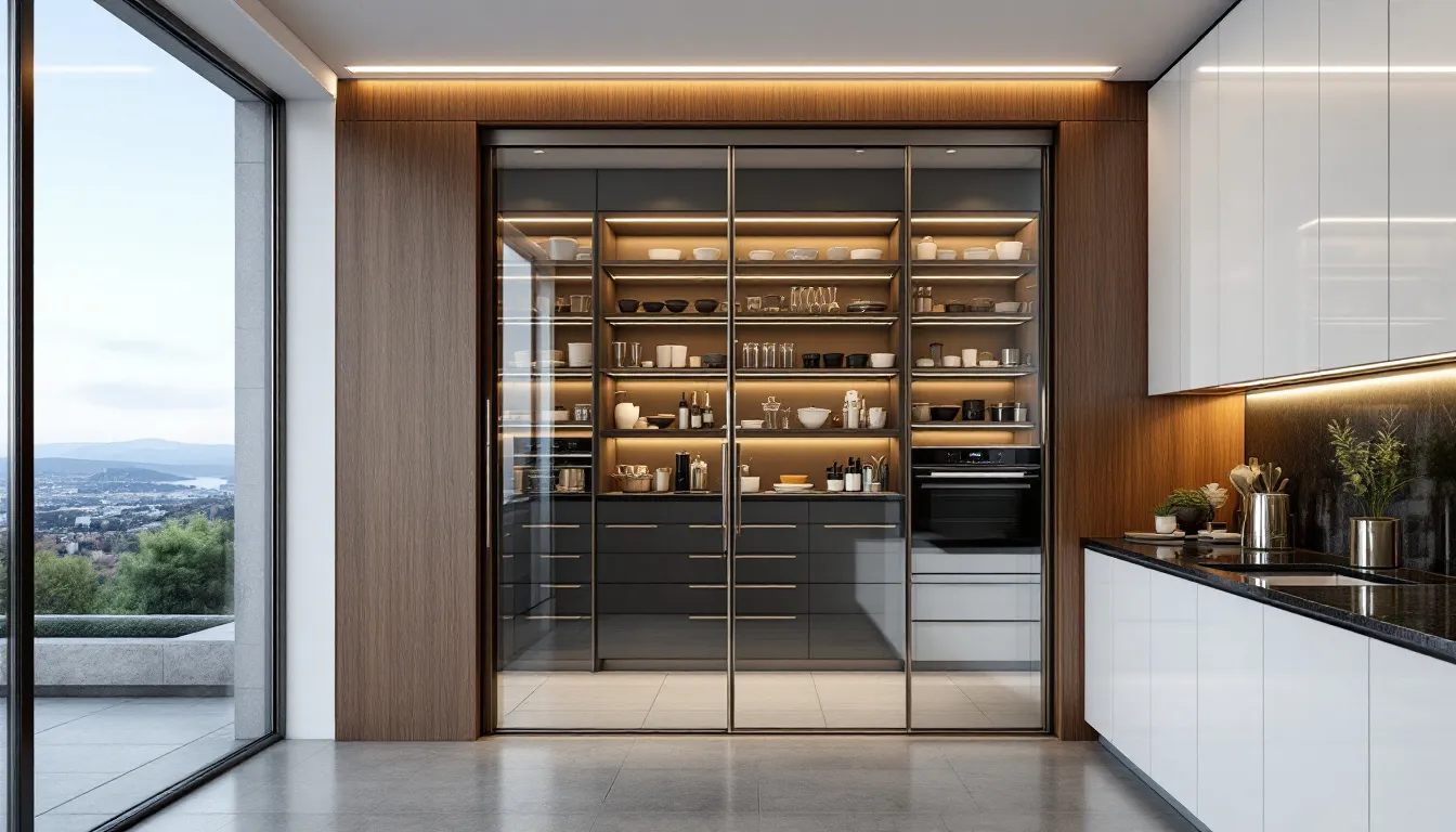A spacious walk-in pantry enhancing the functionality of a dream kitchen.